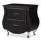 Baxton Studio Erin Modern and Contemporary Black Faux Leather Upholstered Nightstand 120-6442 - alternate 3
